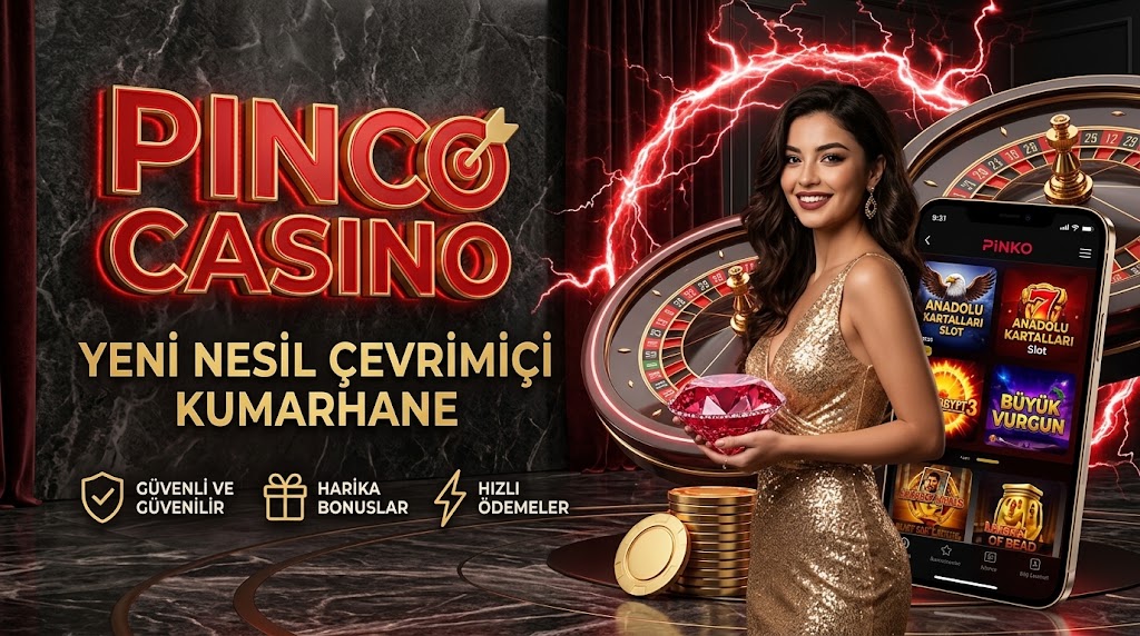 Mobil Pinco arayüzü ve premium lobi görseli